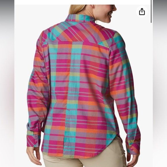 Columbia Anytime Casual II Stretch Long Sleeve Shirt, Women's Medium - Picture 2 of 15
